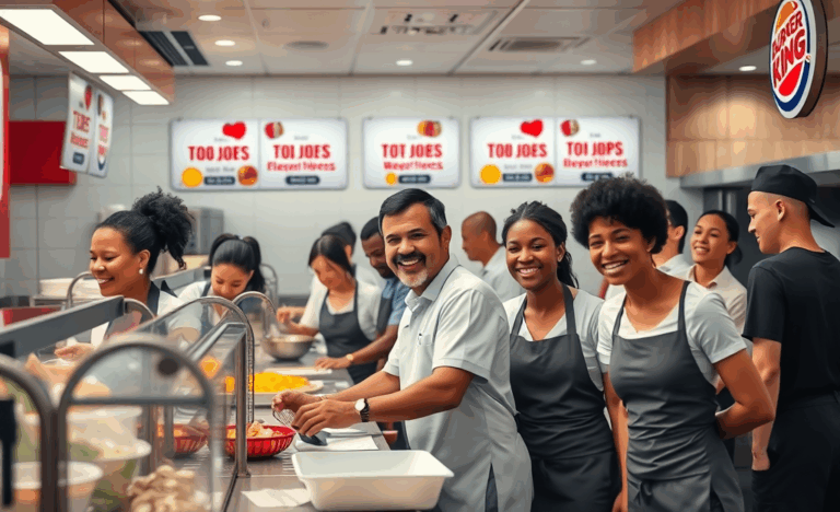 Opportunità di lavoro al Burger King per aiuto in cucina e pulizie.
