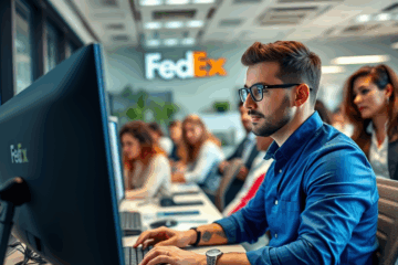 Immagine che promuove l'assunzione di 54 posti operativi in FedEx con opportunità di carriera.