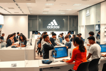 Immagine del team di assistenza clienti Adidas dedicato al supporto e ripristino.