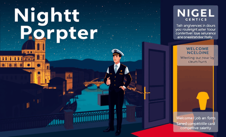 Opportunità di lavoro come portiere notturno in diverse località italiane.