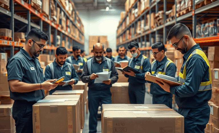 Immagine che rappresenta il ruolo di addetto alla verifica delle merci, fondamentale nella logistica e nel controllo della qualità.