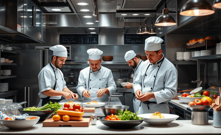 Immagine di aiuto cuoco al lavoro in ristorante