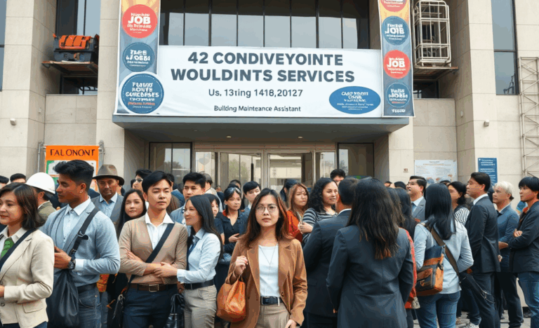 Posti disponibili per assistente alla manutenzione edilizia.