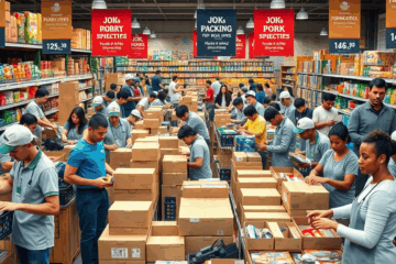 Immagine che rappresenta l'opportunità di lavoro come imballatore di supermercato.